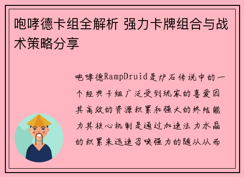 咆哮德卡组全解析 强力卡牌组合与战术策略分享